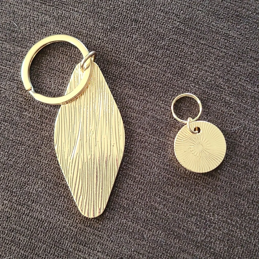 Nwt I love my dog keychain & I love my human dog tag Peach & gold color
